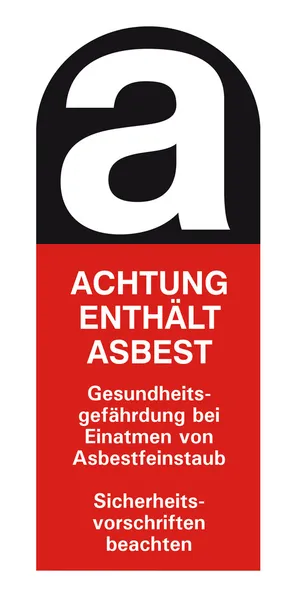 Asbest Asbest Asbestasbestaufkleber Etikett singen ico Gefahr symbolaktiv Gefahr ätzend — Stockvektor
