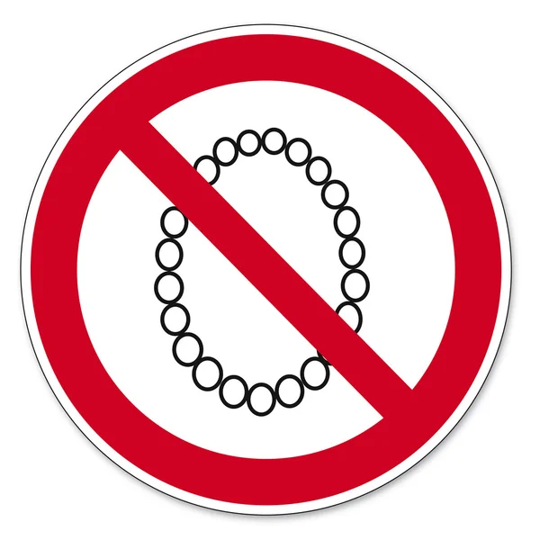 Panneaux d'interdiction pictogramme icône BGV Opération interdite avec collier — Image vectorielle
