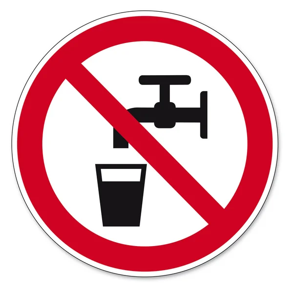 Verbod ondertekent bgv pictogram pictogram geen drinkwater — Stockvector