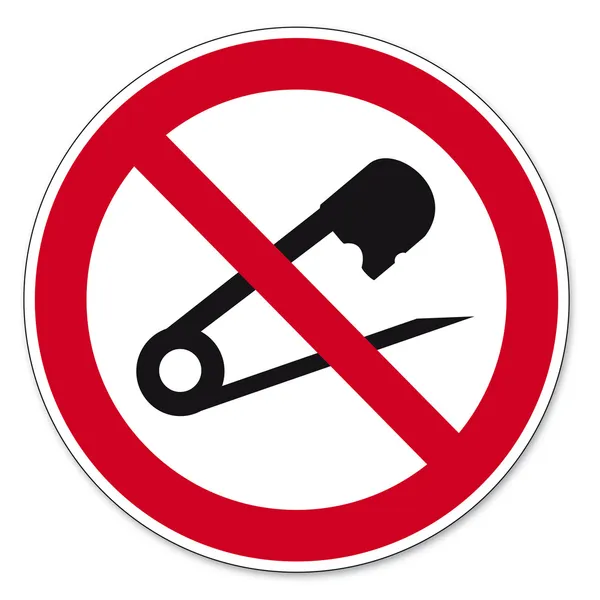 Verbotsschilder bgv Symbol Piktogramm keine Nadeln stechen Schneider — Stockvektor