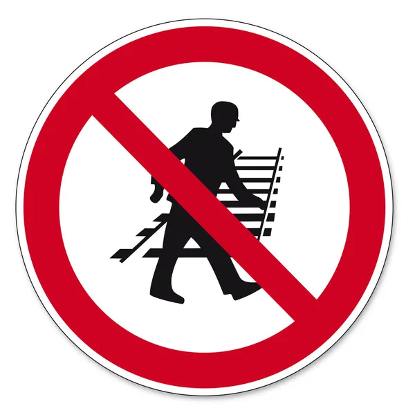 Verbotsschilder bgv Symbol Piktogramm Betreten der Gleisanlage verboten — Stockvektor
