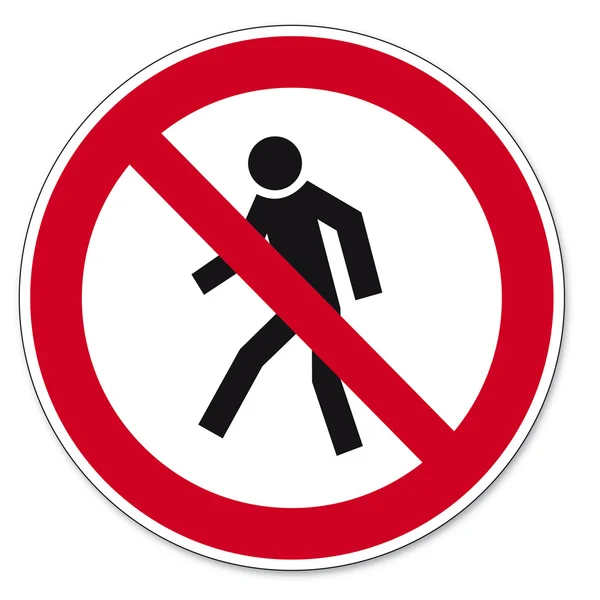 Zakazu znaki bgv ikona piktogram zabronione dla pieszych — Wektor stockowy