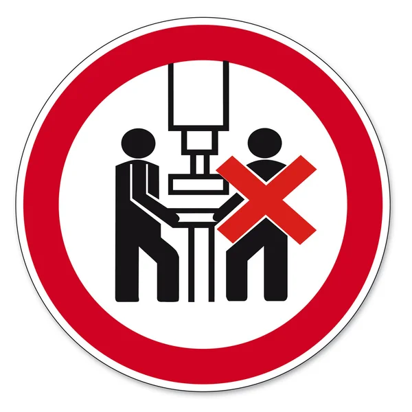 Prohibition signs BGV icon pictogram Machine shall be operated by one person — Stock Vector