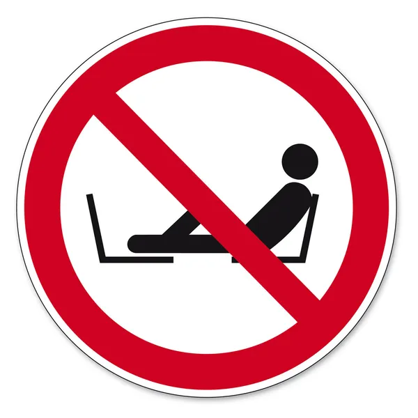 Sinais de proibição BGV ícone pictograma Proibido para definir assento para os pés — Vetor de Stock