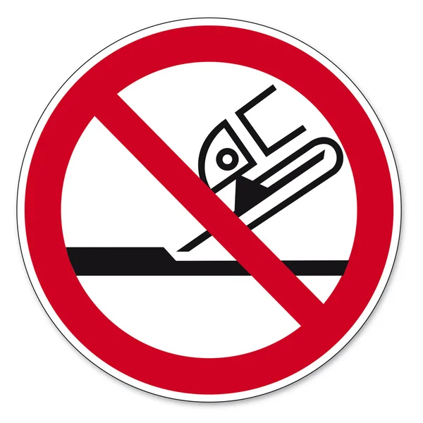 Prohibition signs BGV icon pictogram Not permitted for face grinding — Stock Vector