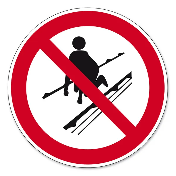 Sinais de proibição BGV ícone pictograma Transportadores de passageiros proibidos — Vetor de Stock