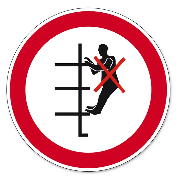 Signos de prohibición BGV icono tablero de estanterías pictograma prohibido — Vector de stock