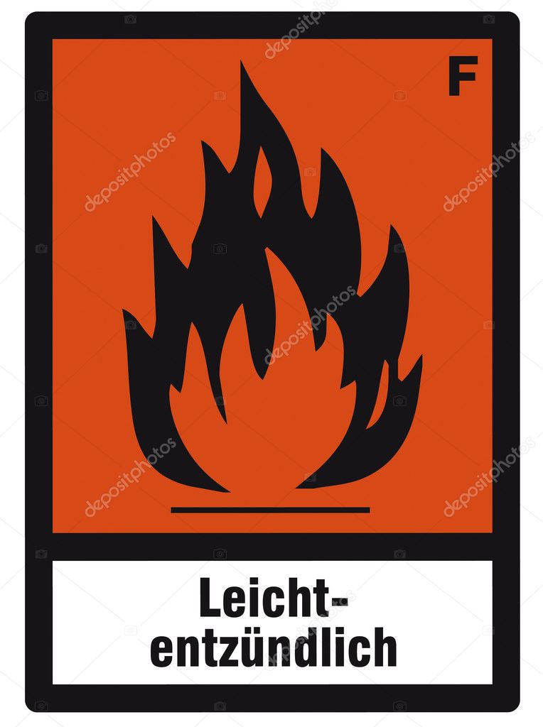 Safety sign danger sign hazardous chemical chemistry extremely flammable