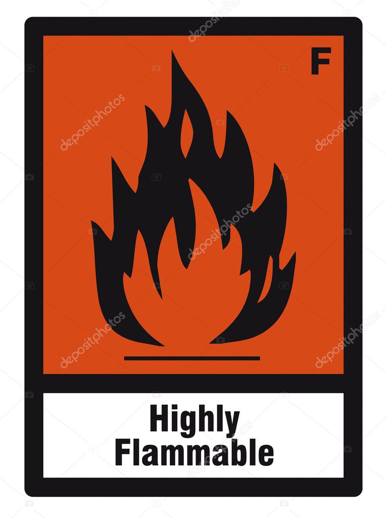 Safety sign danger sign hazardous chemical chemistry highly flammable