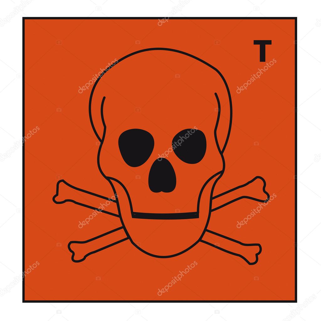 Safety sign danger sign hazardous chemical chemistry skull dead