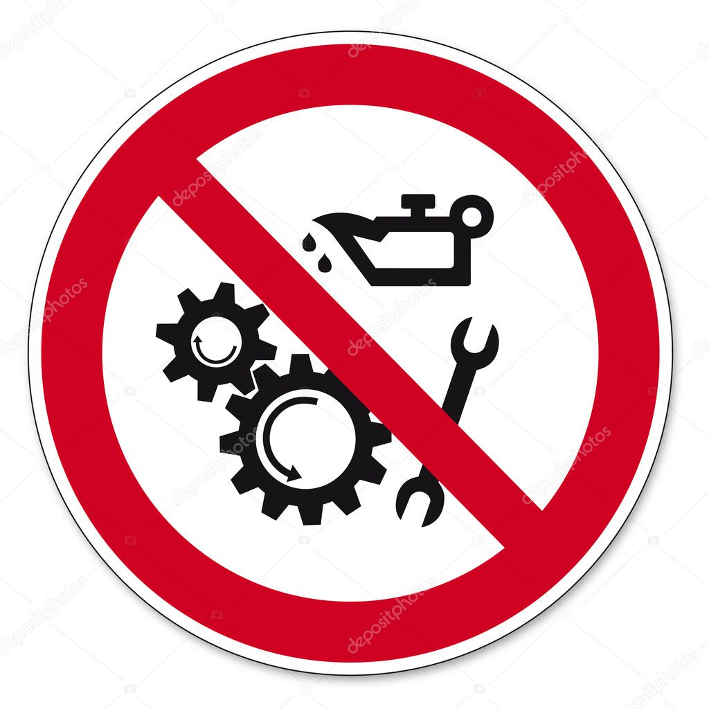 Prohibition signs BGV icon pictogram Lubricating oils prohibited