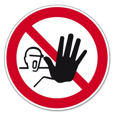 Prohibition signs BGV icon pictogram Access for unauthorized persons clipart