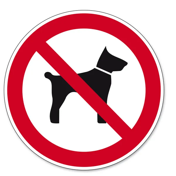 Ikon piktogram BGV melarang hewan membawa kucing anjing - Stok Vektor