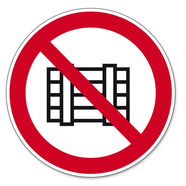 Signos de prohibición BGV icono pictograma Nada fuera de la tienda — Vector de stock