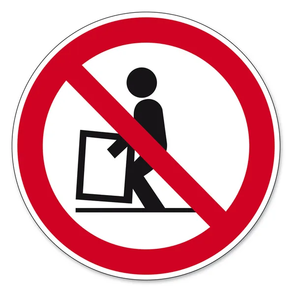 Signos de prohibición BGV icono pictograma difícil de plantear — Archivo Imágenes Vectoriales