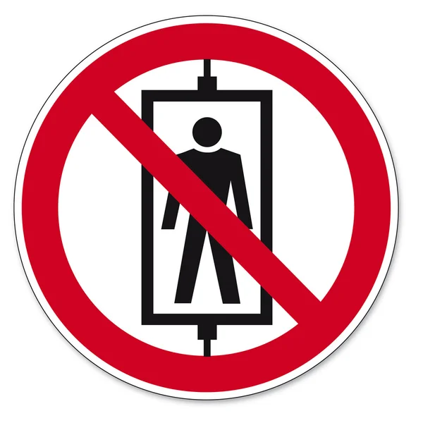 Signos de prohibición BGV icono pictograma Pasajeros — Archivo Imágenes Vectoriales