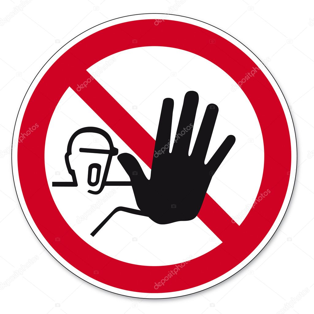 Prohibition signs BGV icon pictogram Access for unauthorized persons