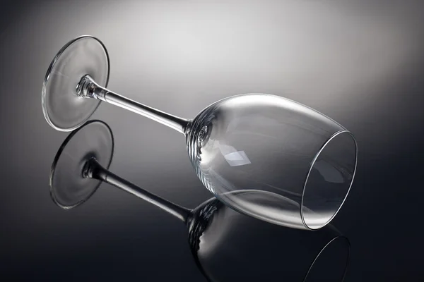 Wine Glas on grey Black Backgorund — Stock Photo, Image