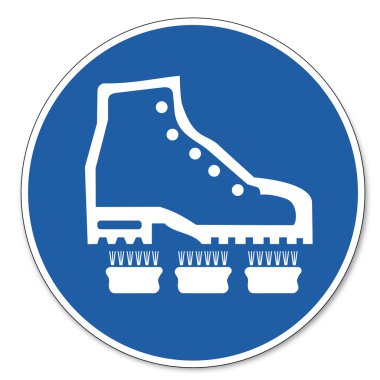 Commanded sign safety sign pictogram occupational safety sign Please clean shoes clipart