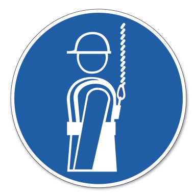 Commanded sign safety sign pictogram occupational safety sign harness use clipart