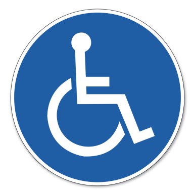 Commanded sign safety sign pictogram occupational safety sign for Wheelchairs users clipart