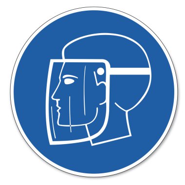 Commanded sign safety sign pictogram occupational safety sign use Face shield head clipart