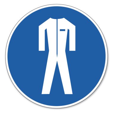 koruyucu giysi komutasındaki işareti Emanet işareti sembol iş güvenliği işareti kullanın