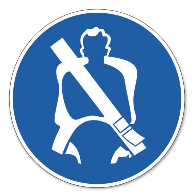 Commanded sign safety sign pictogram occupational safety sign seat belt apply