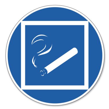 Commanded sign safety sign pictogram occupational safety sign Smoking allowed in limited areas clipart