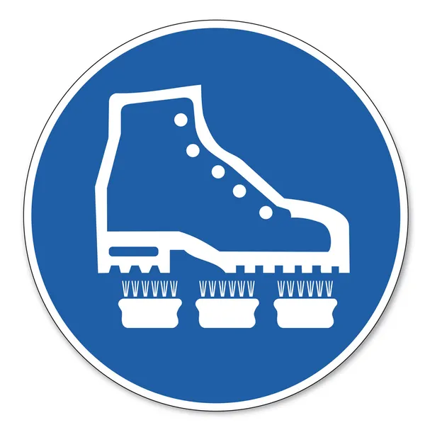 Befohlene Zeichen Sicherheitszeichen Piktogramm Arbeitsschutzzeichen bitte Schuhe reinigen — Stockvektor