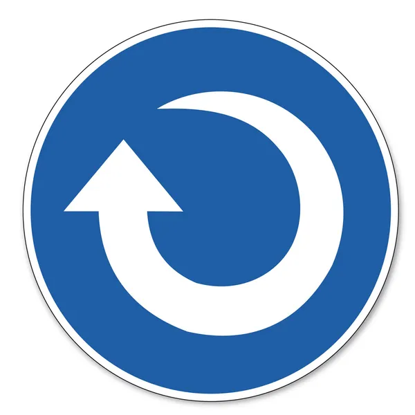Commanded sign safety sign pictogram occupational safety sign Clockwise rotation arrow — 스톡 벡터