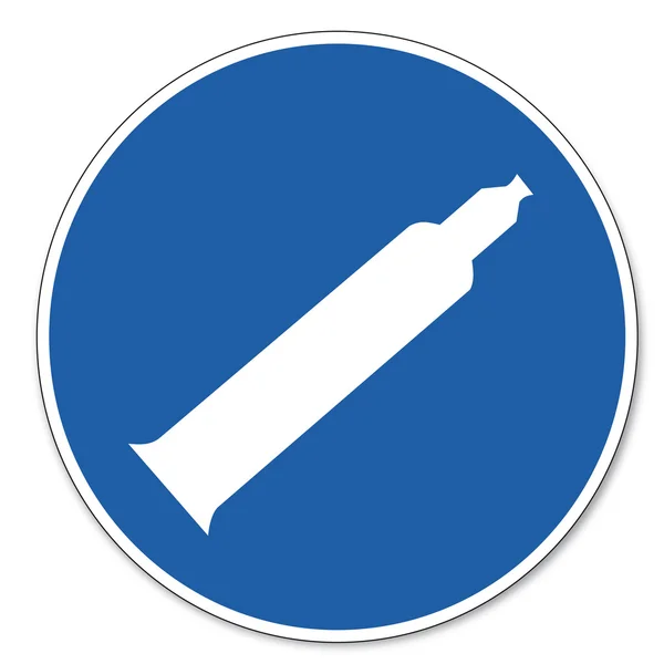 Panneau de signalisation de sécurité Pictogramme de signalisation de sécurité au travail Bouteille de gaz comprimé — Image vectorielle