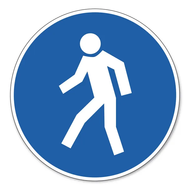 歩行者の安全標識ピクトグラム労働安全記号を命じられました。 — ストックベクタ