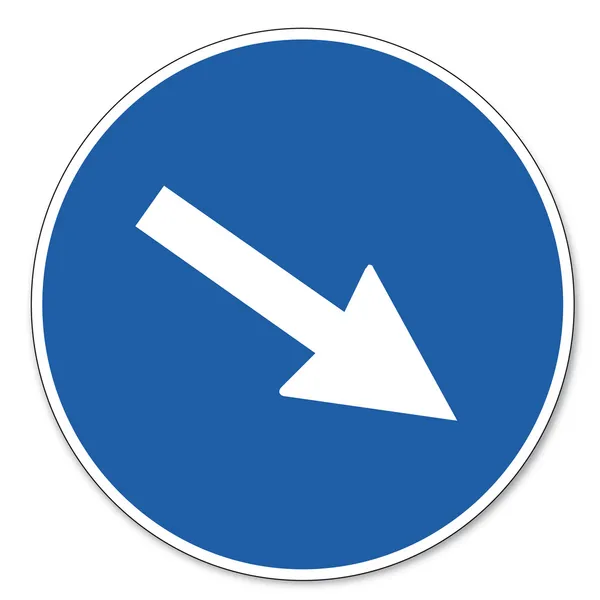 Segno comandato segno di sicurezza pittogramma segno di sicurezza sul lavoro indicazione della direzione freccia — Vettoriale Stock