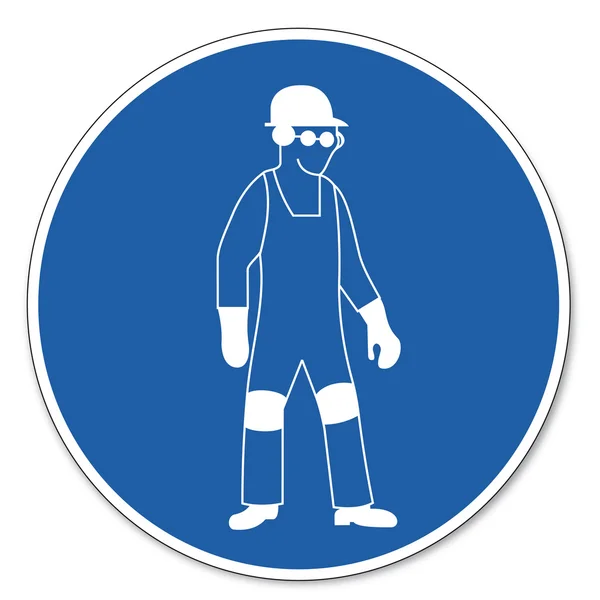 Commanded sign safety sign pictogram occupational safety sign Personal protective equipment use — Stock Vector