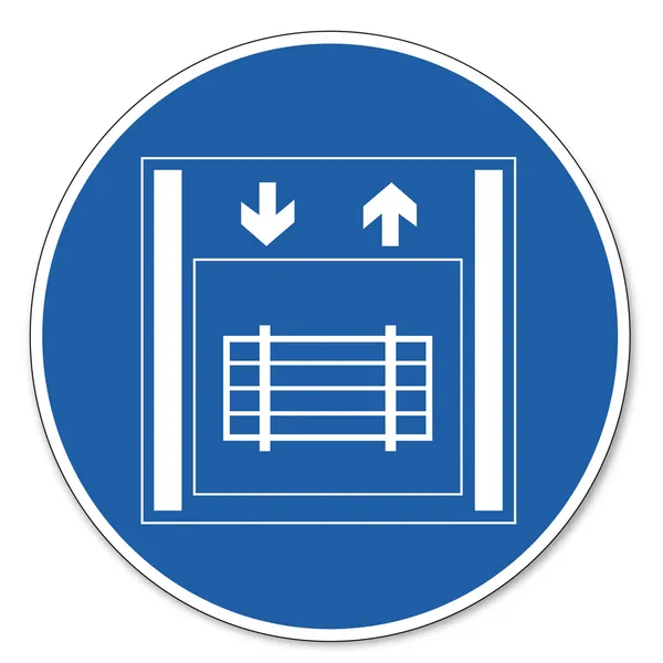 Komuta işareti Emanet işareti sembol iş güvenliği işareti yük asansörü — Stok Vektör