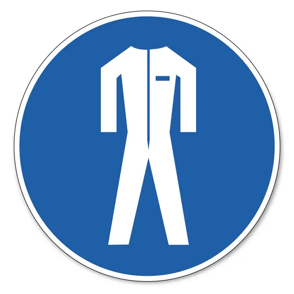 Panneau commandé pictogramme de sécurité Panneau de sécurité au travail Utiliser des vêtements de protection — Image vectorielle