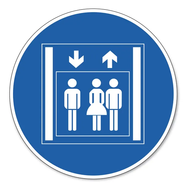 Panneau commandé pictogramme de sécurité Signe de sécurité au travail Ascenseur — Image vectorielle