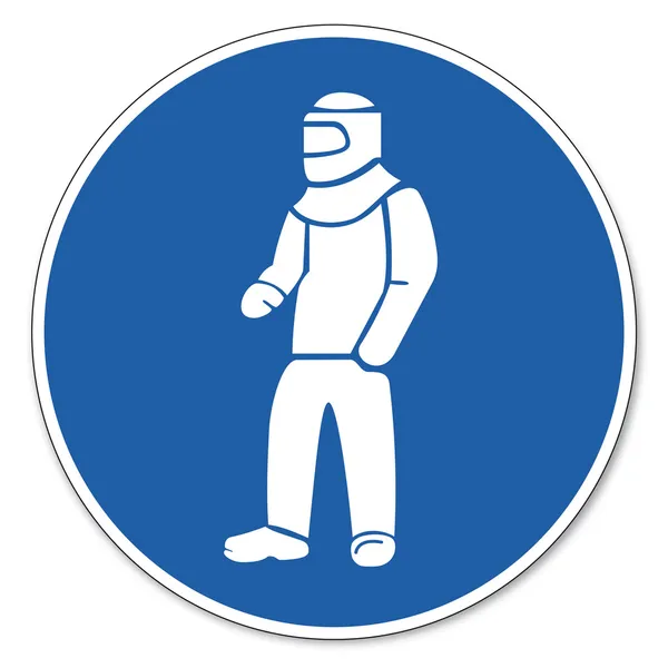 Señal de seguridad comandada pictograma signo de seguridad ocupacional Use ropa protectora — Archivo Imágenes Vectoriales