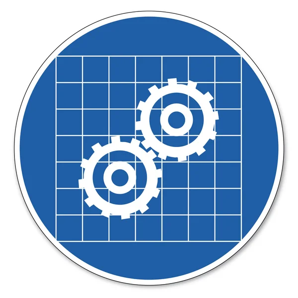 Panneau commandé pictogramme de sécurité Panneau de sécurité au travail Équipement d'utilisation du bouclier — Image vectorielle