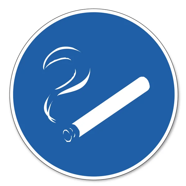 Befallde tecken säkerhet tecken piktogram arbetarskydd skylt rökning tillåtet tillåtet — Stock vektor