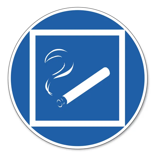 Velel znamení bezpečnostní značka piktogram bezpečnosti znamení Kouření povoleno v omezených oblastech — Stockový vektor