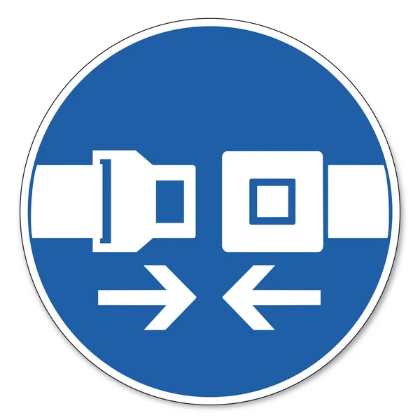 吩咐的标志安全标志象形图职业安全标志座椅安全带的使用 — 图库矢量图片