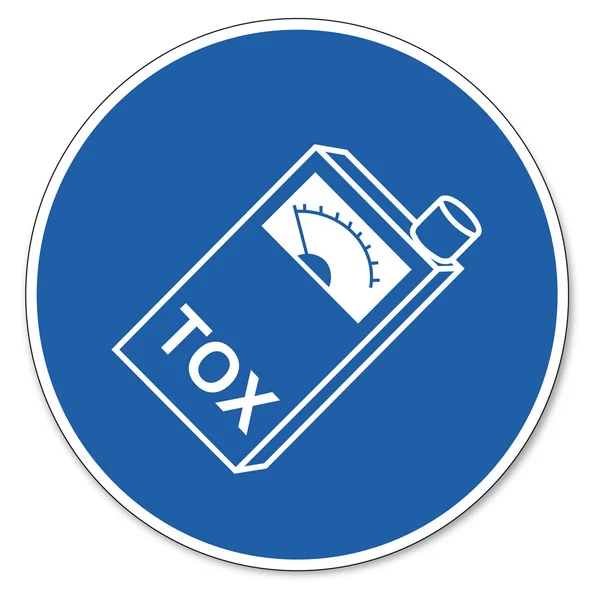 Panneau commandé pictogramme de sécurité signe de sécurité au travail Toximètre porter — Image vectorielle