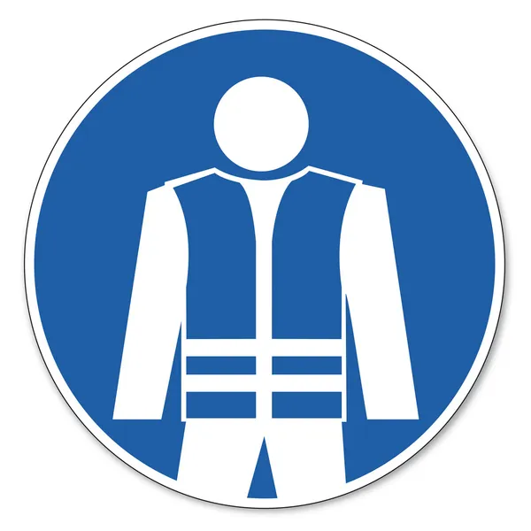 Memerintahkan tanda keamanan pictogram tanda keamanan kerja tanda peringatan keselamatan rompi - Stok Vektor