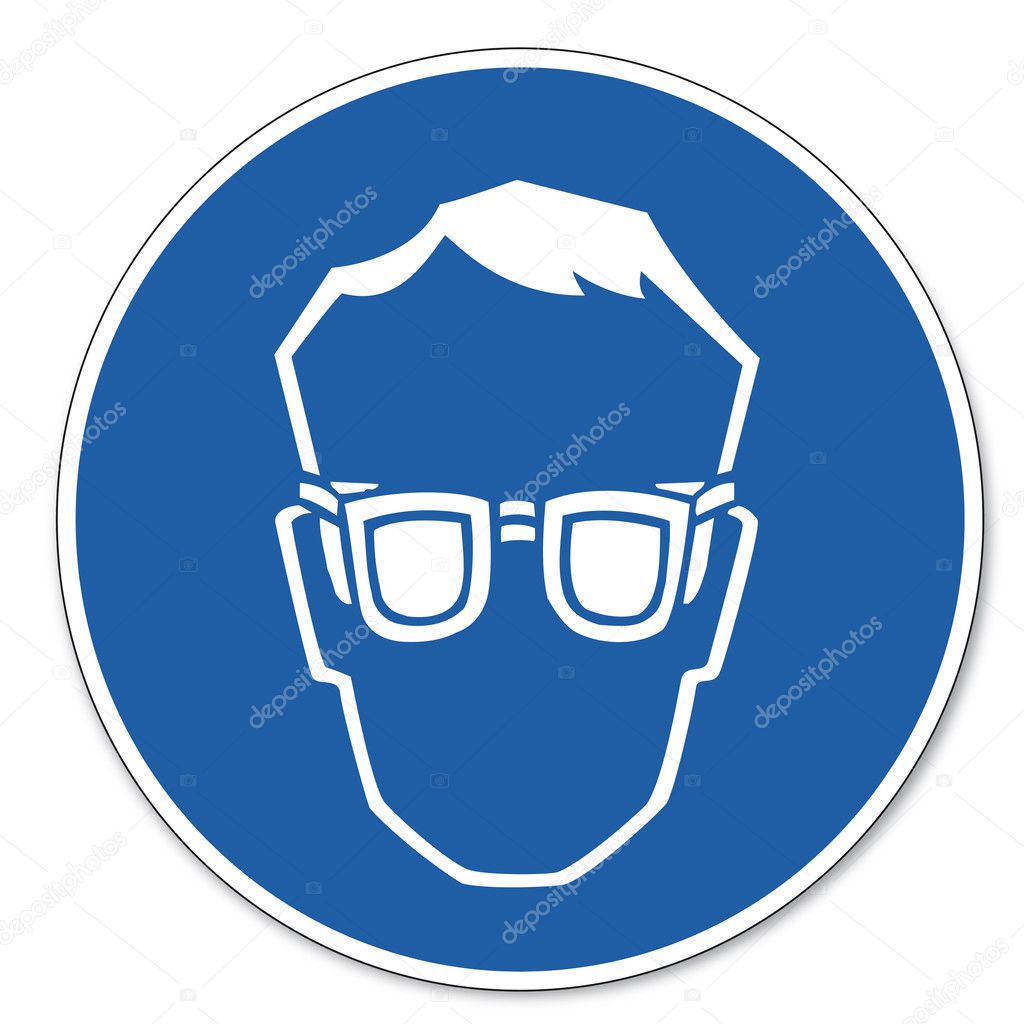 Commanded sign safety sign pictogram occupational safety sign Wear eye protection