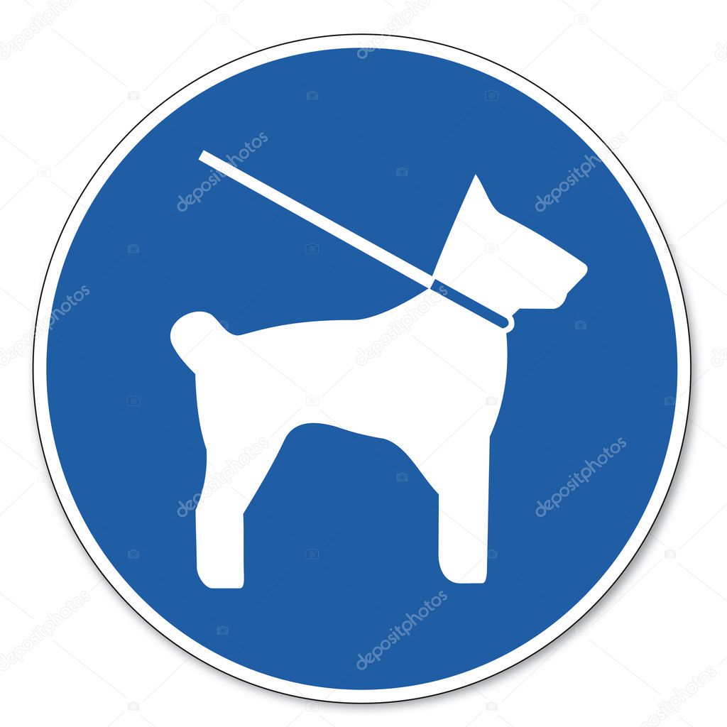 Commanded sign safety sign pictogram occupational safety sign lines forced dog