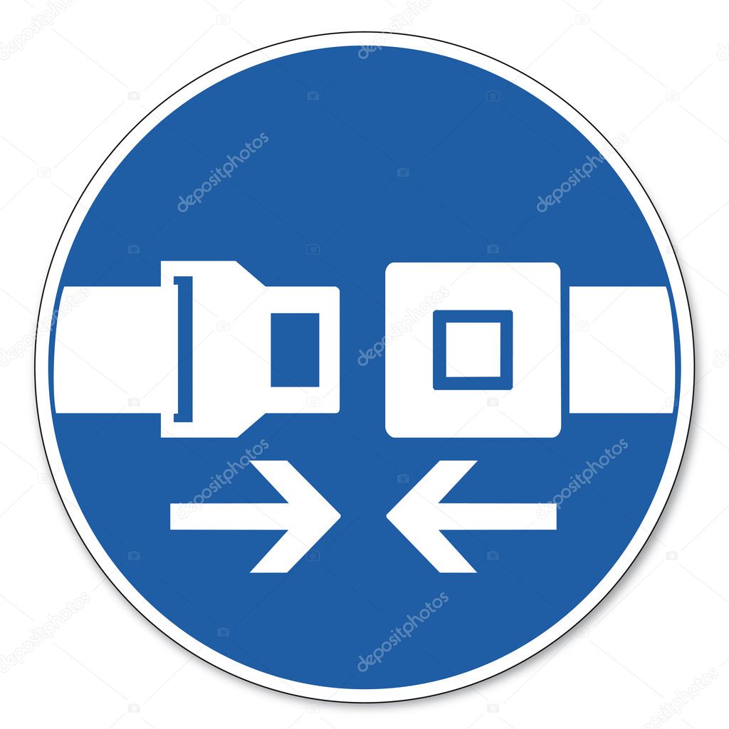 Commanded sign safety sign pictogram occupational safety sign seat belt use