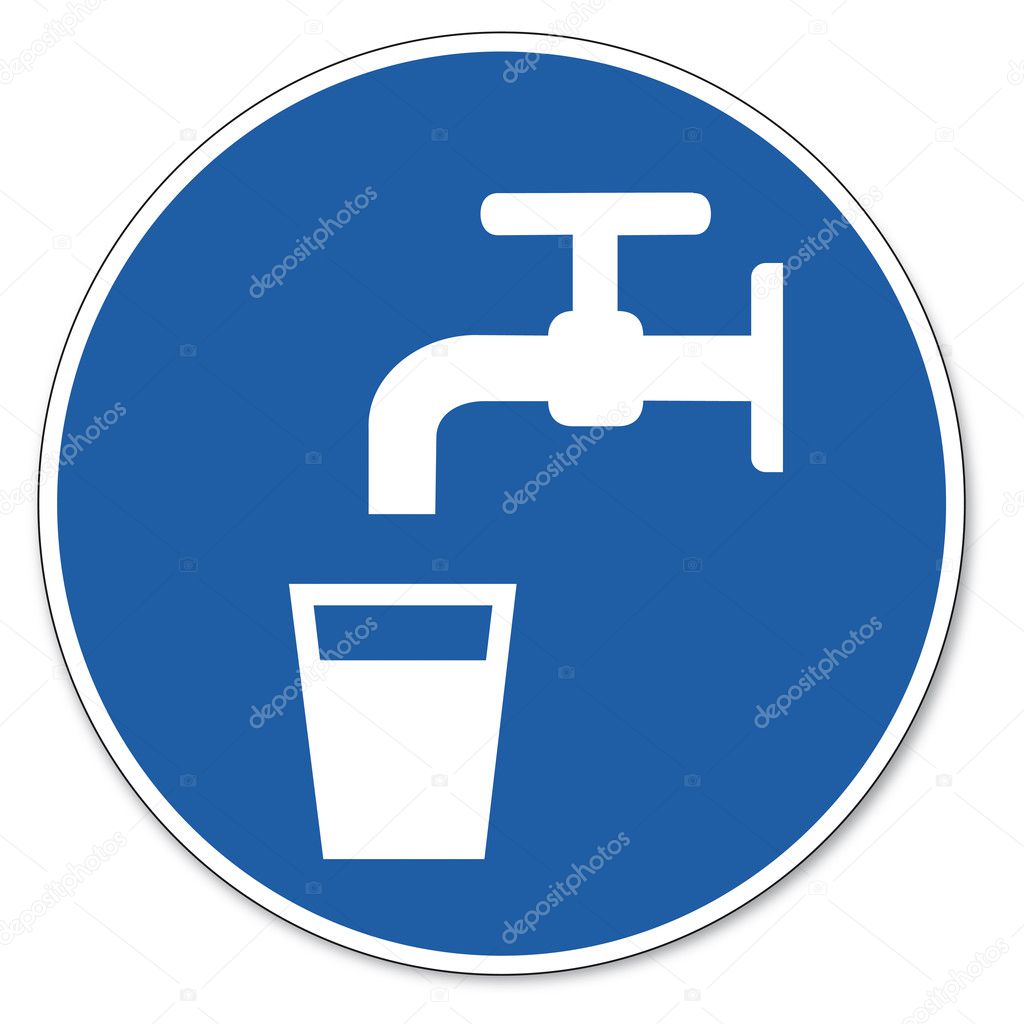 Commanded sign safety sign pictogram occupational safety sign drinking water glas