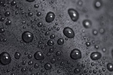Lotus effect with water drops on black textile clipart